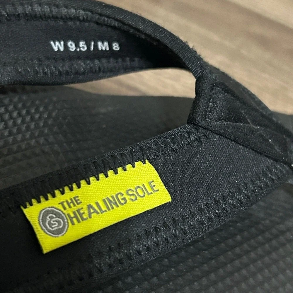 The Healing Sole Flip Flop Sandals Mens 8 Women 9.5 Black Recovery Orthopedic